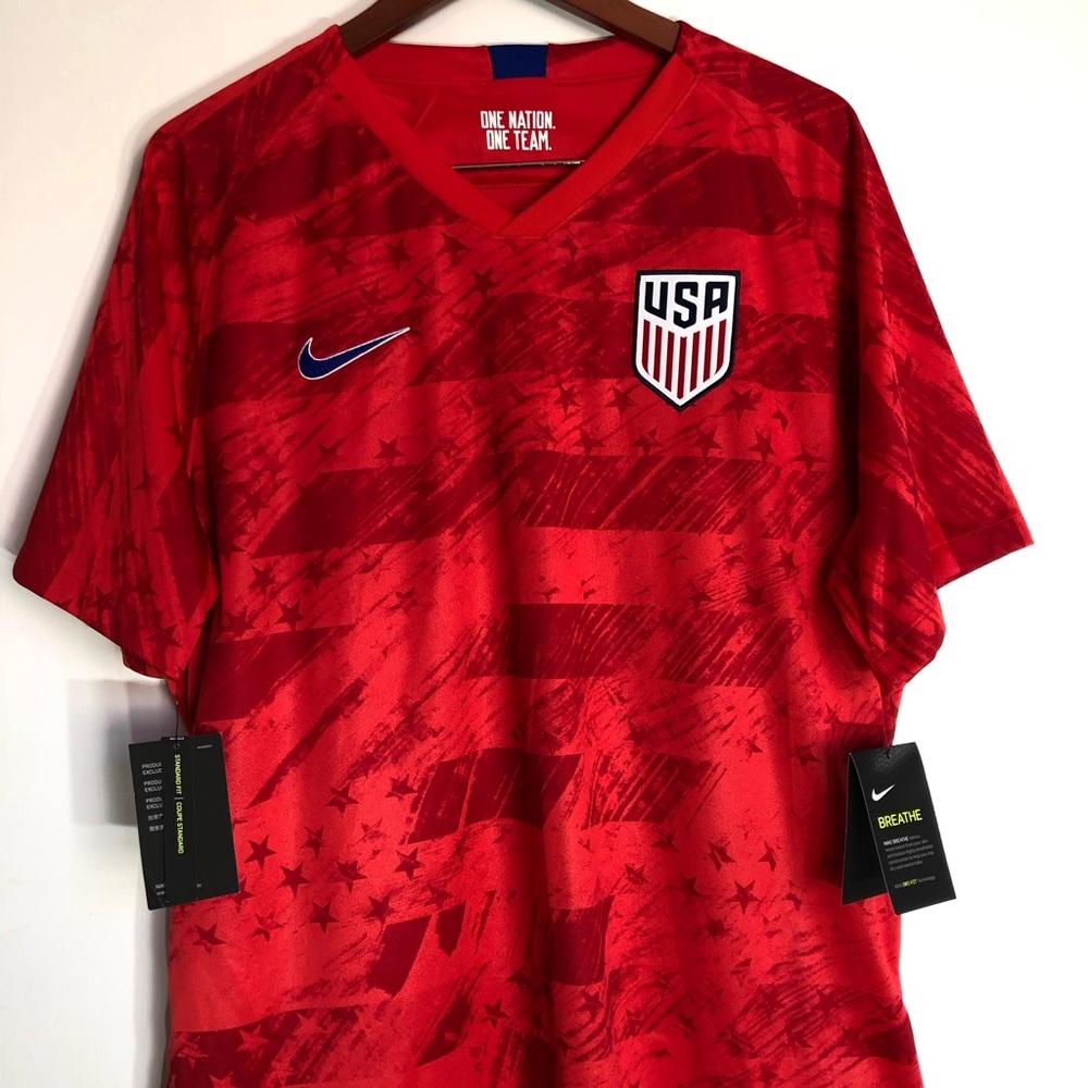 NEW Nike 2019 USA soccer away stadium jersey red